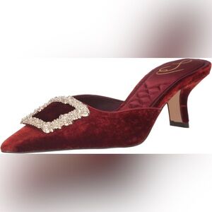Sam Edelman Womens Brit Kitten Heel Mule deep cherry